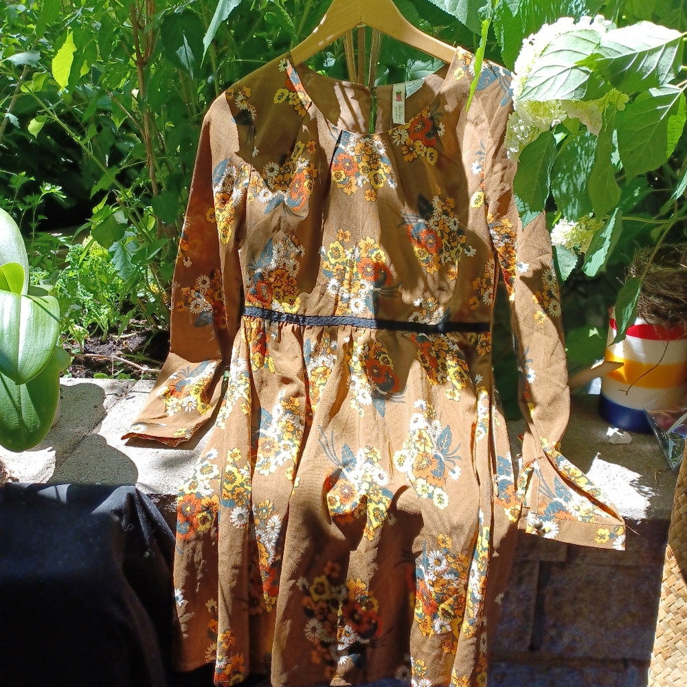 Vintage Alice Moon Dress with Soulder bag from Combodia Size 6  Bohemian Hat